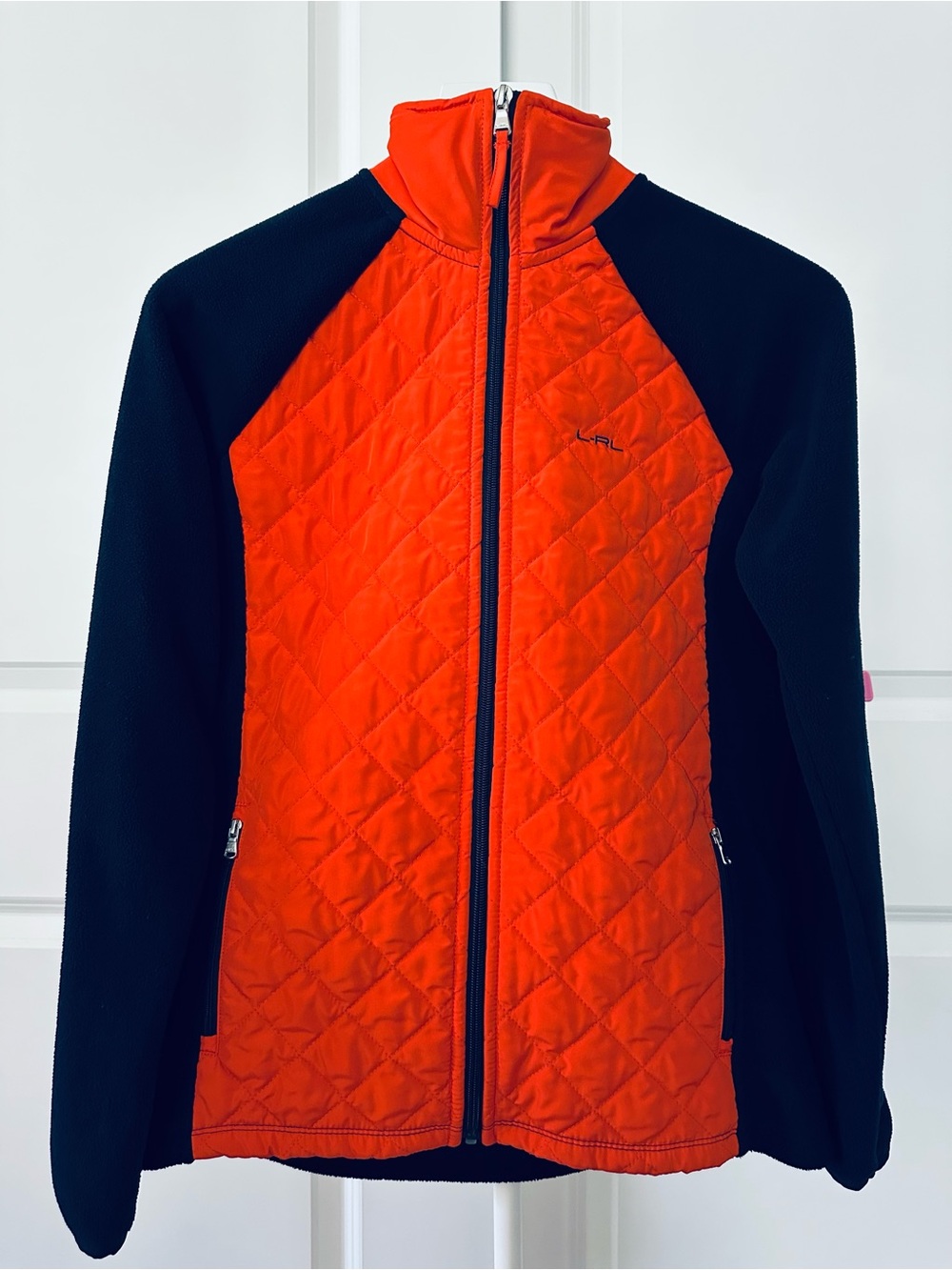 Women’s L-RL Lauren Active Orange & Black Full Zip Jacket
